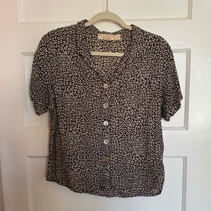 Anthropologie Cheetah Print Button- Down • Size S